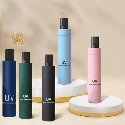 Manual UV Umbrella Portable Sunscreen Black Rubber Anti-ultraviolet Sunshade Umbrella Rain And Shine Dual-use Sun Umbrella
