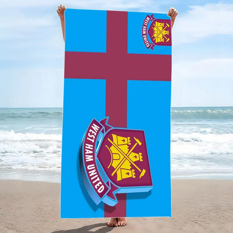 West Ham United Print Beach Towel, Large Soft Quick Dry Towel for Beach Camping Swimming