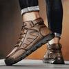 Mens Handmade Boots Pattern Leather Comfy Soft Sock Ankle Boots Autumn /Winter Men Boots Men Winter Boots