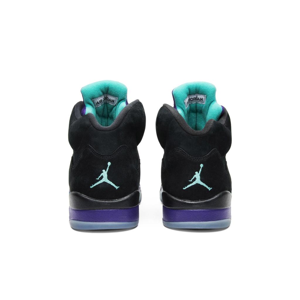 Air Jordan 5 Retro 'Black Grape' (Unisex) Black / New Emerald-Grape Ice Vintage Basketball Shoes 136027 007