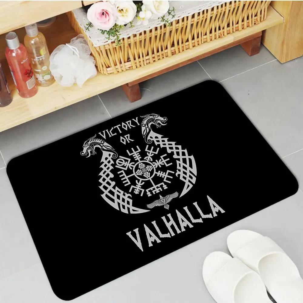 Tappetino con simbolo pattern vichingo stampato antiscivolo assorbente per pavimento di bagno corridoio decorazione camera da letto casa piccolo tappeto