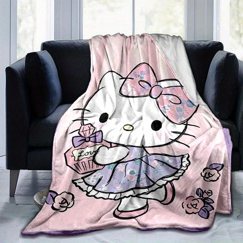 1pc. Hello Kitty Floral Print Blanket - Cute Home Decor, Office Napkin, Outdoor Throw Giftz0411225