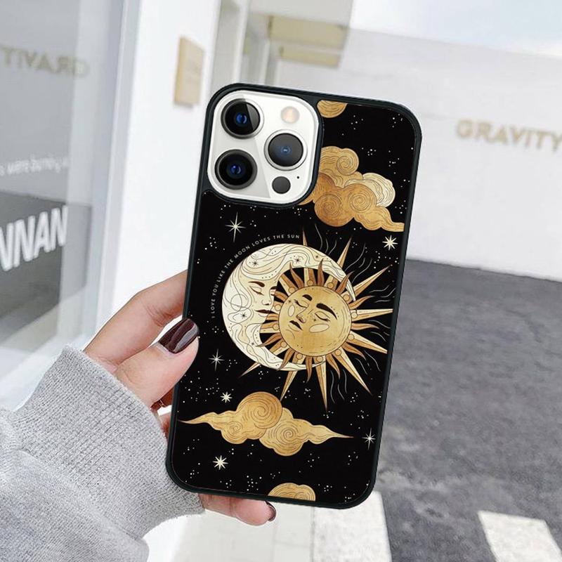 Funny Sun Moon Face Phone Case For iPhone 17 Air 15 16 Cover 11 13 14 Pro Max 12 Plus Max Fundas