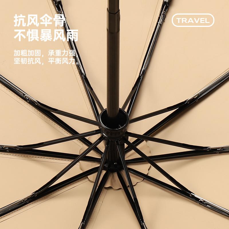 2025 Popular Three-fold 10 Bone Color Glue Fabric Sunflower Handle Forward 4 + 2 Automatic Umbrella Plus