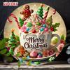 Vintage Metal Sign Blue Deer Merry Christmas Retro Tin Plate Wall Decor Home Holiday Gift 20 Cm