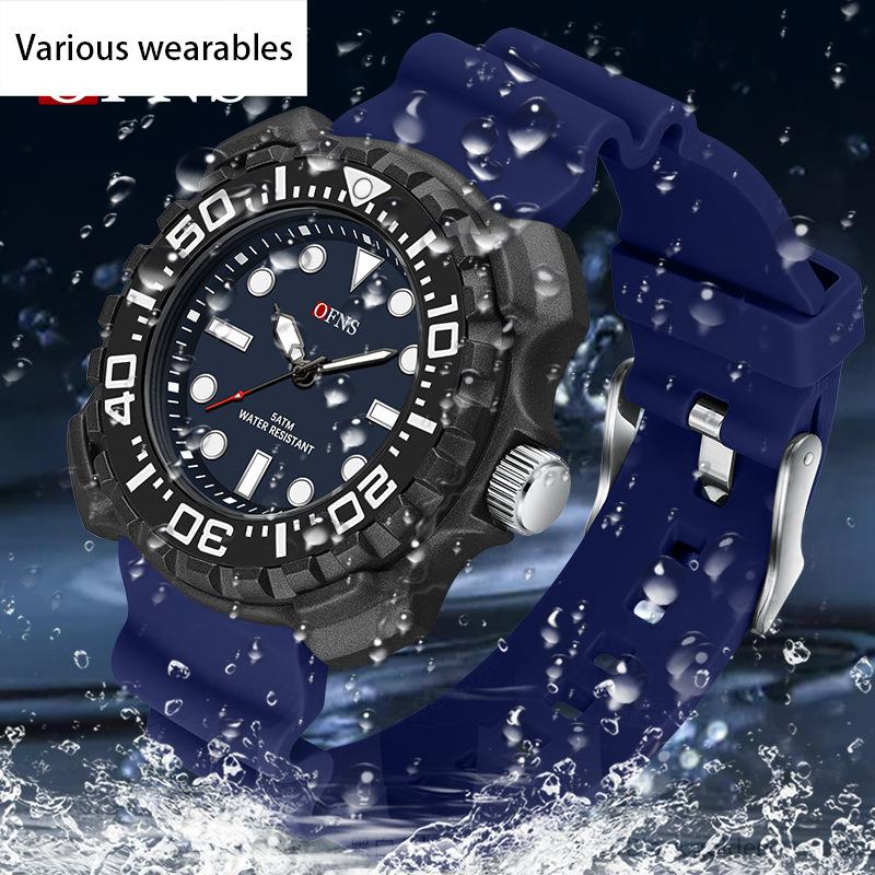 Quarzuhr Silikongel Modetrend Herrenuhr Schlicht Wasserdicht Elektronische Quarzuhr Herren