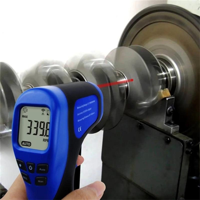 Non Contact Tachometer,RPM Digtal Accuracy Digital Tachometer, Speed RPM Meter Gauge With Backlight, Data Hold Function