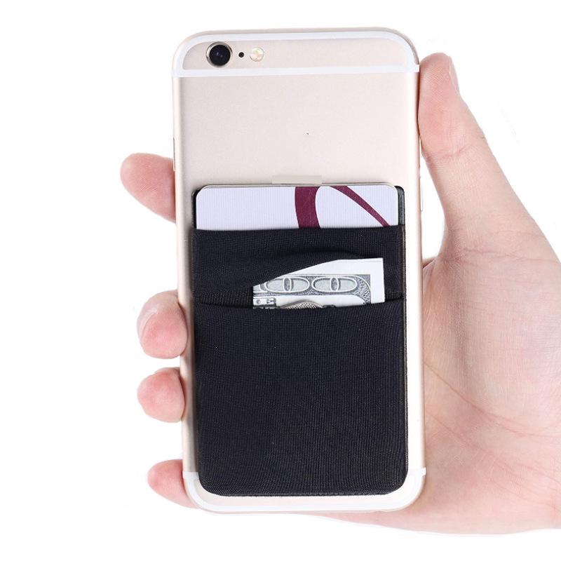 Einteiliger elastischer Lycra-Kartenhalter mit doppelter Lage und selbstklebender Rückseite für Handys