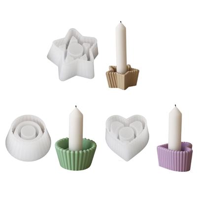 Moules Solides pour Bougeoirs en Silicone Moules Premium en Silicone Parfaits Pour Fabriquer des Bougeoirs Décoratifs Ornement