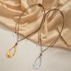 piece of fashionable retro hollowed out water droplet pendant necklace, handmade wax thread adjustable women's necklace