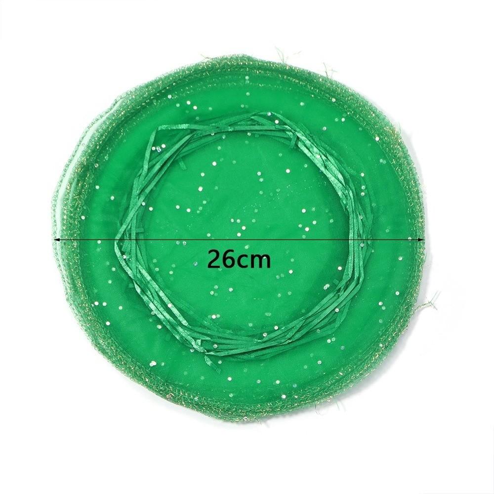 10Pcs Mesh Organza Drawstring Bag Tulle Fabric 26CM Gift Bags Round Shape Round Organza Bag