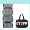 Polyester Travel Toiletry Bag With Dry Wet Separation And Hanging Design For Home And Travel Use