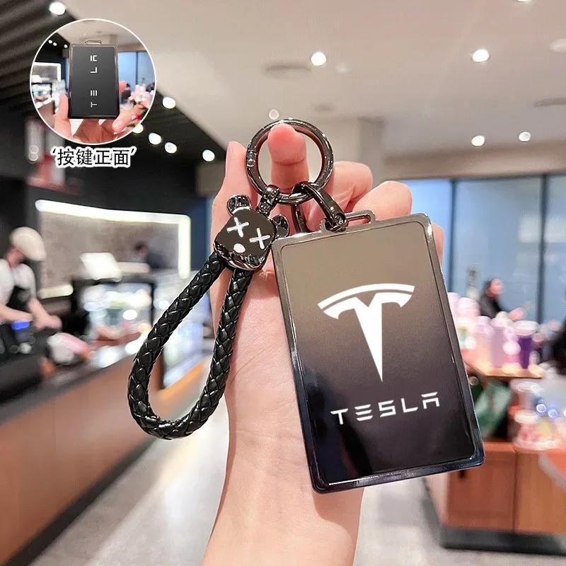 Car Sticker Tesla Car Key Card Holder Cover Protector Holder Diamond Keychain for Tesla Model 3 X Model S Y Roadster P75D P85D P