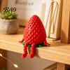 Desktop Organizer for Small Items 3D Printed Articulated Strawberry Storage Box, Cute Figurine with Kawaii Room Decor Accessories Movable Limbs, Mini
