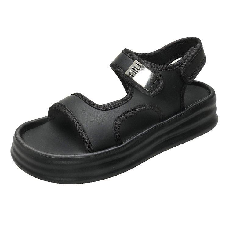 Spring and Summer New Sandals Sports Style One-character Open-toed Thick-soled Sandals