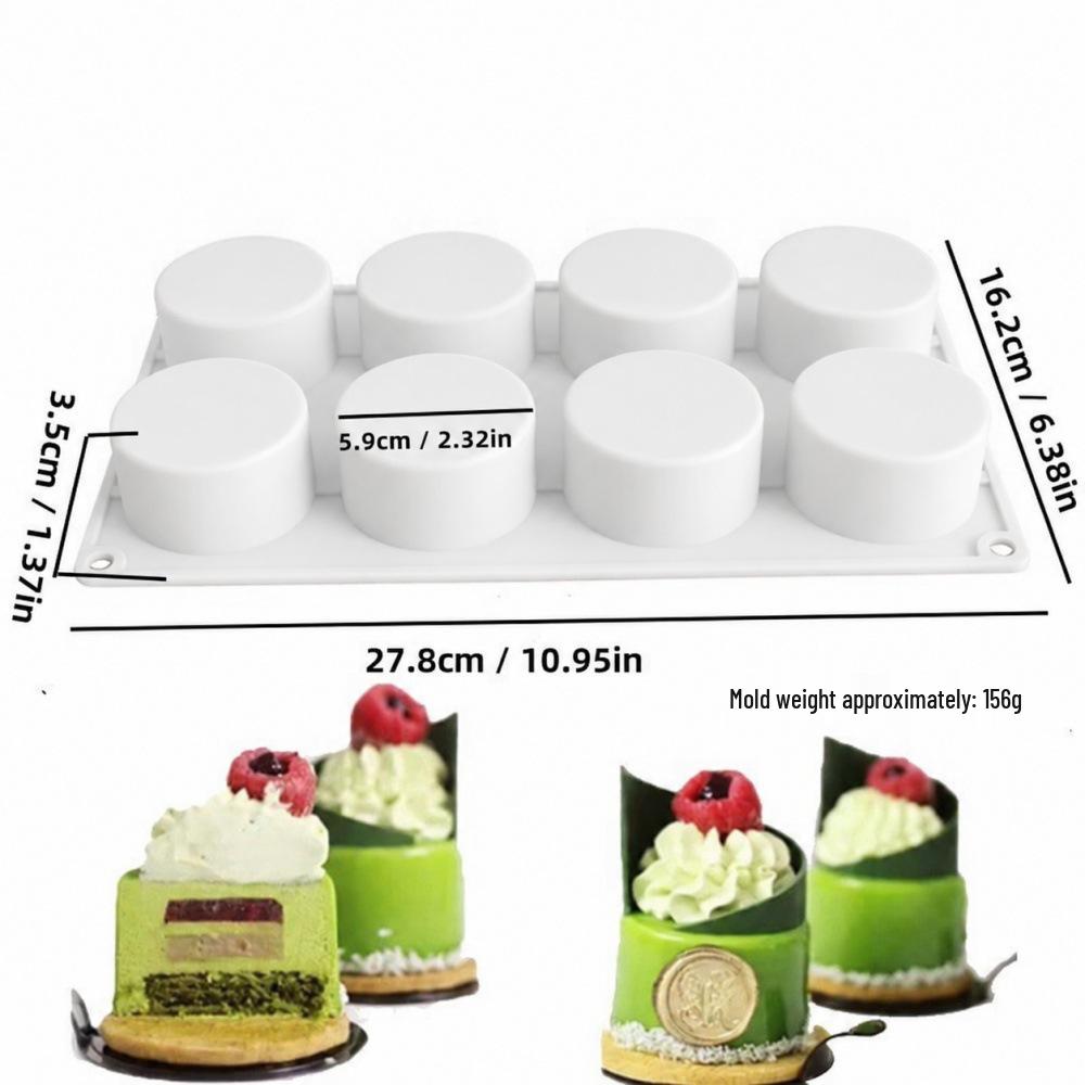 Cylindrical Cake Silicone Mold for Baking and Chocolate Desserts