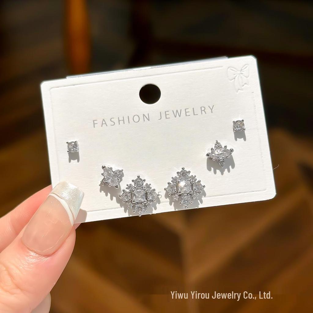 Korean Flower Earrings: S925 Silver, Diamond-Studded, Light Luxury Studs