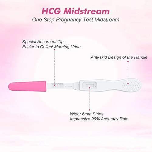 MOMMED Test De Grossesse, 5 X Emballés Individuellement HCG Test, Sensibilité HCG De 25 mIU(25 Ng-L), Pregnancy Test, Détection Rapi