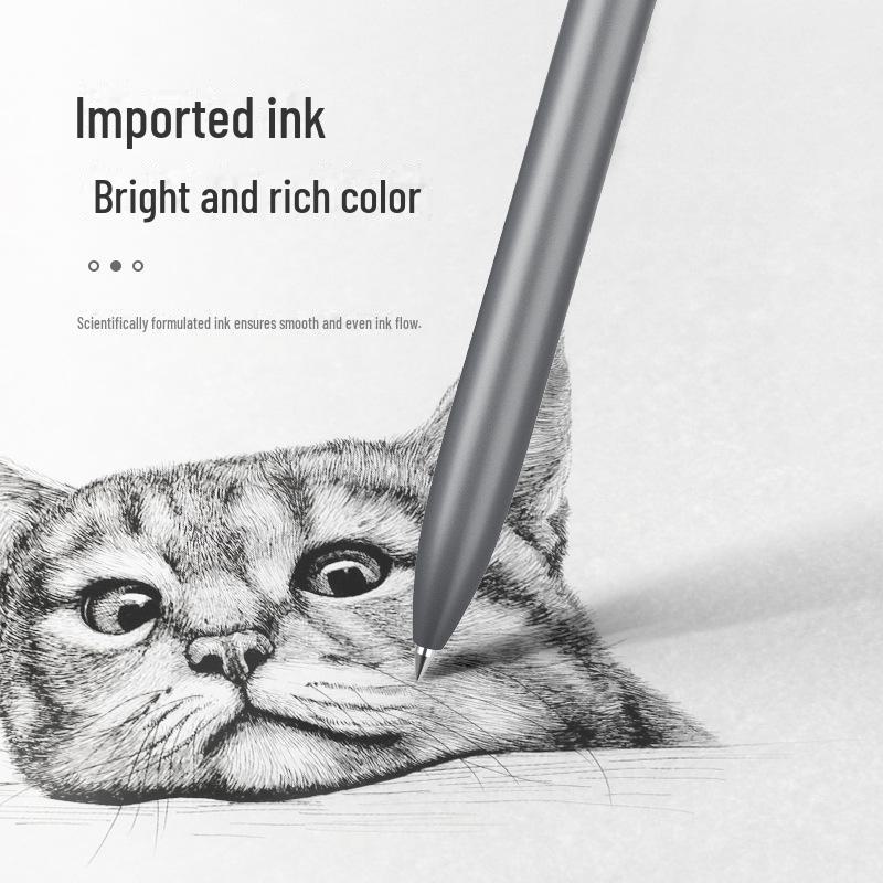 Beifa Signature Zwarte Metalen Pen – High-End Roterende Zakelijke Geschenkpen met Aanpasbaar Logo.