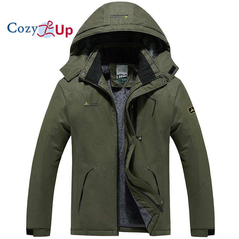 Giacca calda antivento e antipioggia con cappuccio oversize da uomo Cozy Up