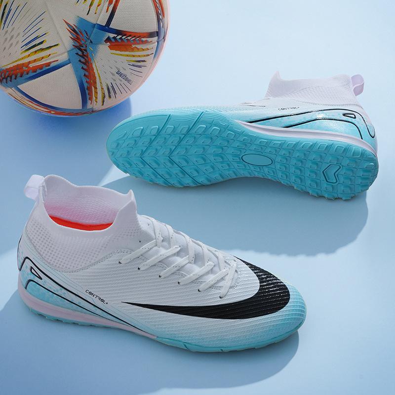 2025 new youth AG long nails TF broken nails high-top football shoes men's and women's grass training sports shoes