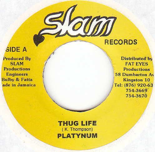 

7inch Record PLATYNUM GEORGE NOOKS Thug Life Taylor Made NONE Slam Records Jamaica Reggae Ska Dub Used
