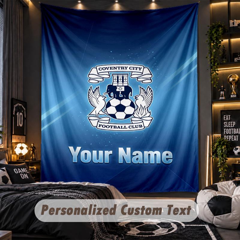 TapestryCoventry City FC Custom Name Text Personalized Wall Hanging Tapestry Home Wall Decor