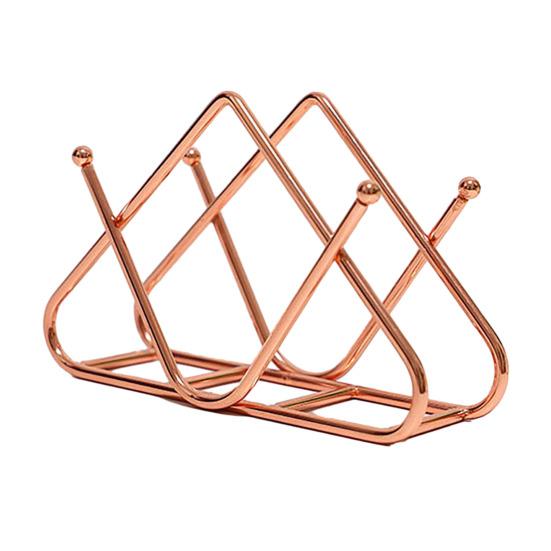 Iron Paper Towel Holder Triangle Shape Stainless Large Capacity Polished No Deformation Bar Office Kitchen Table Napkin Holder Napkin Dispenser