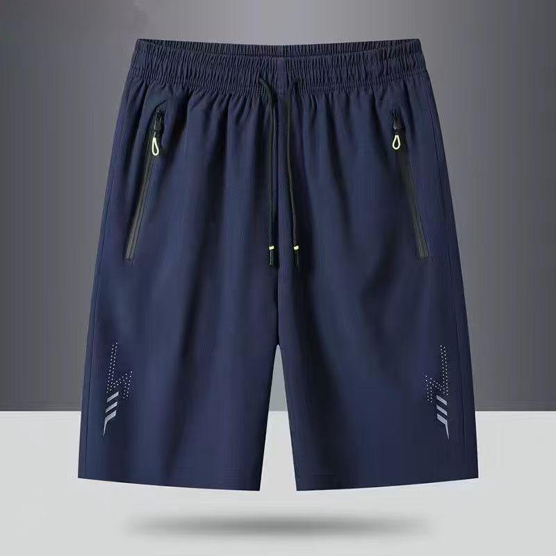 Men's Solid-color Quick-drying Shorts, Casual Slightly Elastic Drawstring Shorts, Suitable for Summer