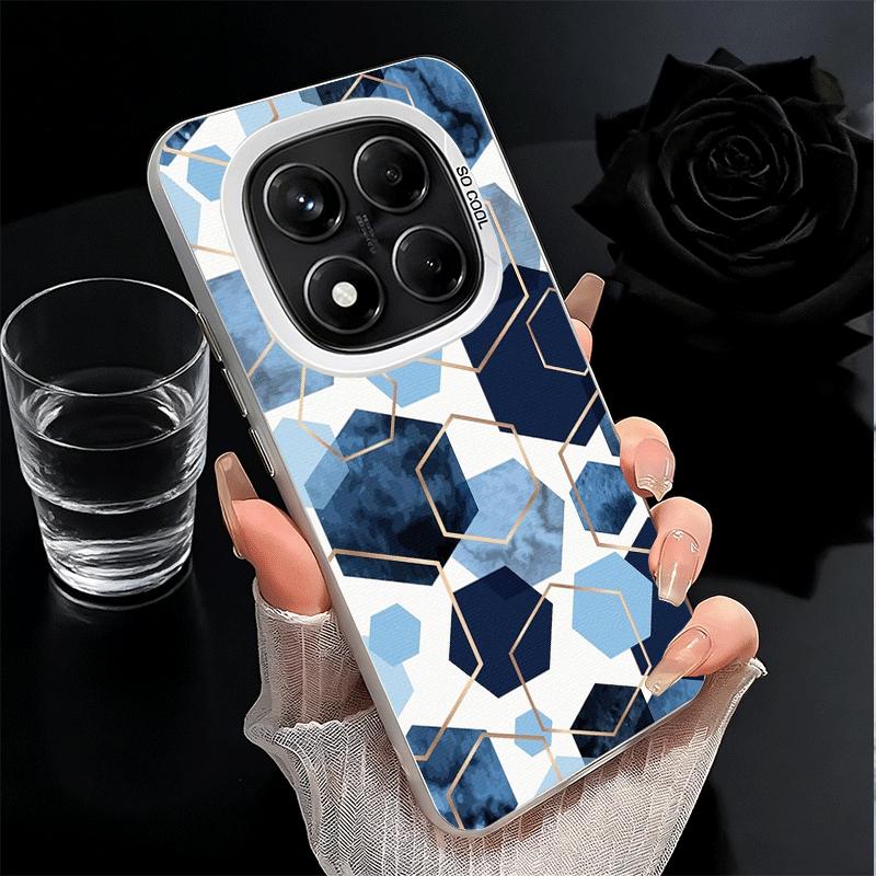 Geometric Marble Pattern Shockproof Phone Case for Xiaomi Redmi Note 15 14 13 12 Pro Plus 11 11S 11T 5G Cover Anti Fall Fundas
