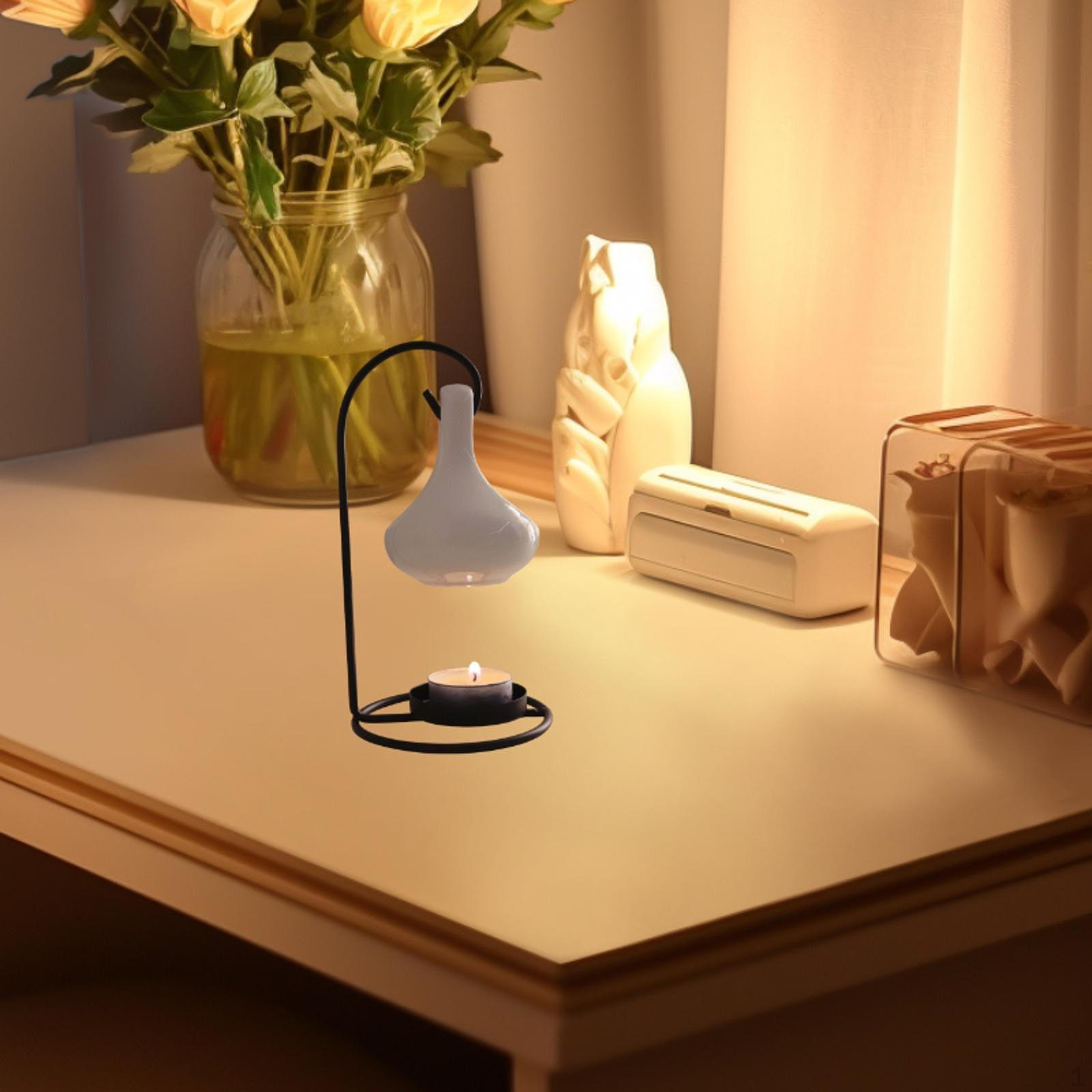 

Ceramic Hanging Pot Essential Oil Burner Desktop Decoration Height 17cm Housewarming Gift Metal