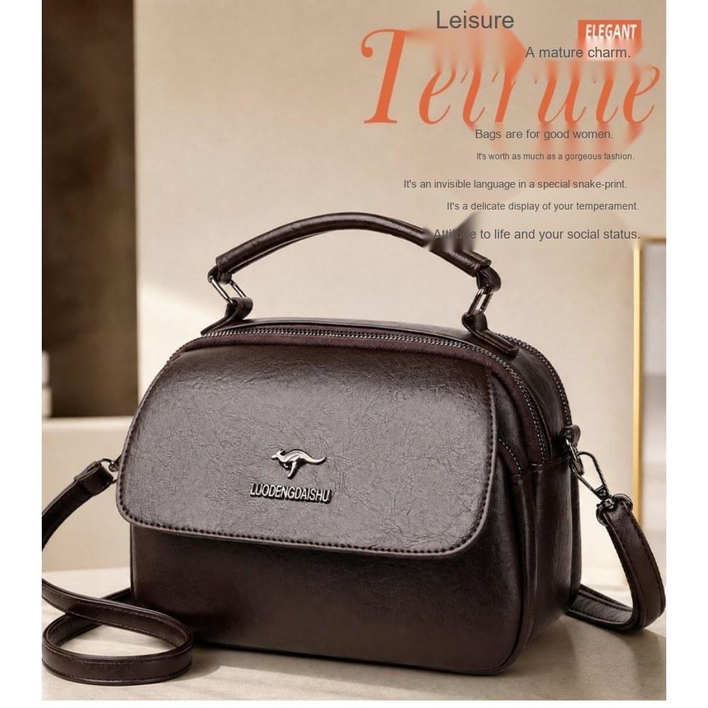 Women Multi Compartment Soft Faux Leather Handbag with Detachable Crossbody Strap for Daily Commute