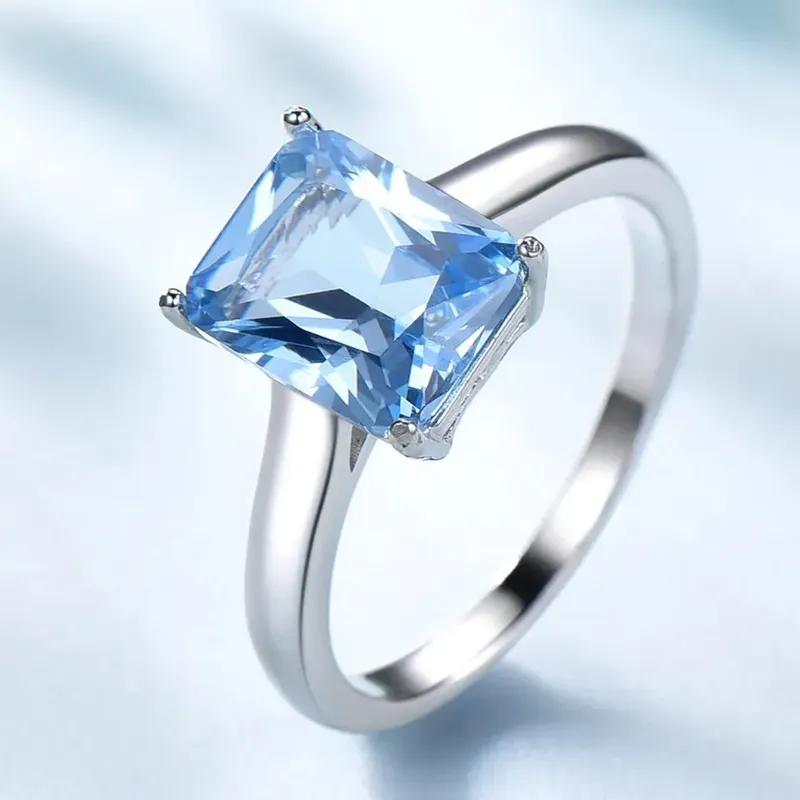 925 Sterling Silver Jewelry Sets for Women Gemstone Simple Emerald Ring Drop  Earrings Women Wedding Party Fashion Jewelry Gift