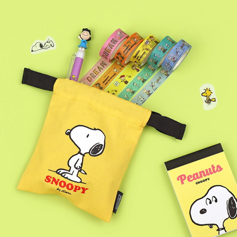 [Peanuts] Мешочек на шнурке Снупи Желтый Маленький Single product