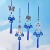 Bells Blue Eyes Wind Chime Handmade Metal Car Pendant Car Mirror Decor  Wall Hanging