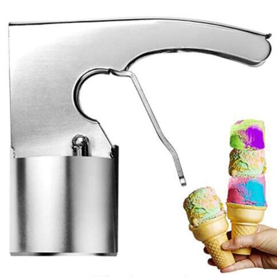 Big Volume Stainless Steel Ice Cream Scoop with Trigger Easy to Clean Cylindrical