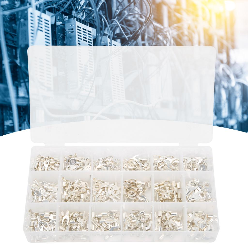 420Pcs Wire Lugs  Terminals Set Cold Crimping Electrical Cable Connector Boxed