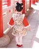 Girls' Winter Hanfu Cheongsam: Fleece-Lined Cotton Dress for Baby's First Birthday