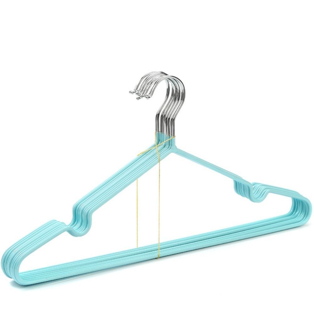 10PCS Clothes Hanger Non-Slip Rubber Coated Metal Shirt Blouse Hanger Heavy Duty Coat Suit Rack with Round Notches Dress Holder