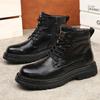 Genuine Leather Side Rider British Water Large Sizes Leather Commuting [MIDIRO] Men's Boots, Zipper, Boots, Style, Repellent, Available, Shoes,
