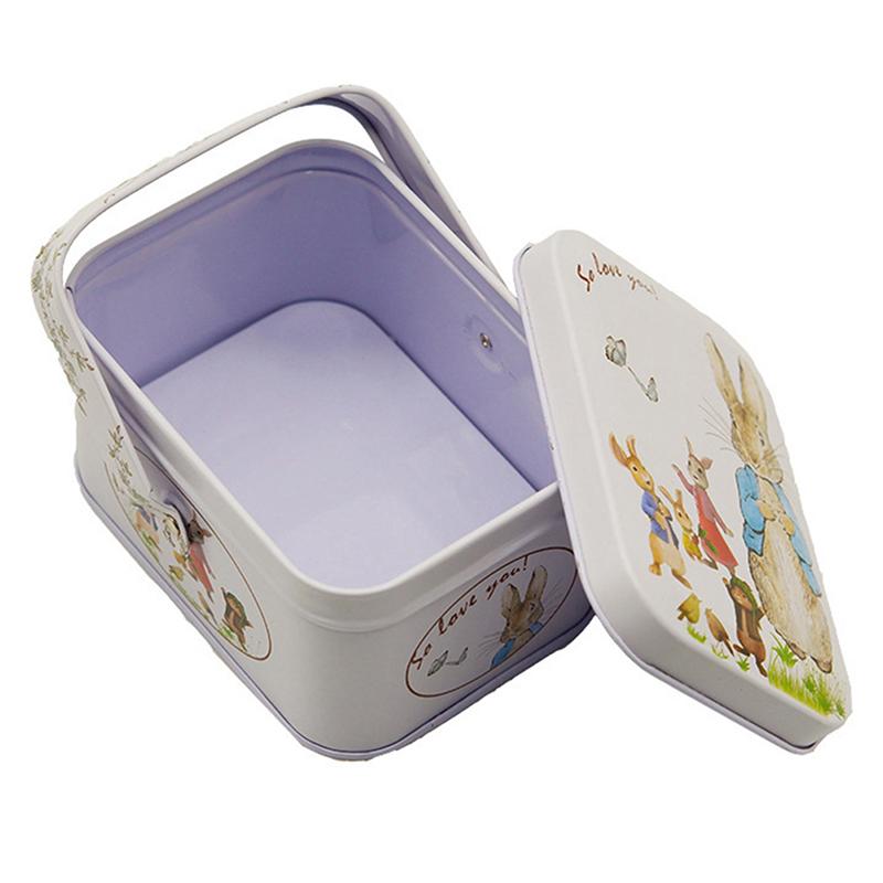 Vintage Small Suitcase Storage Plech Metal Candy Box Dárková krabička Cookie dárková krabička