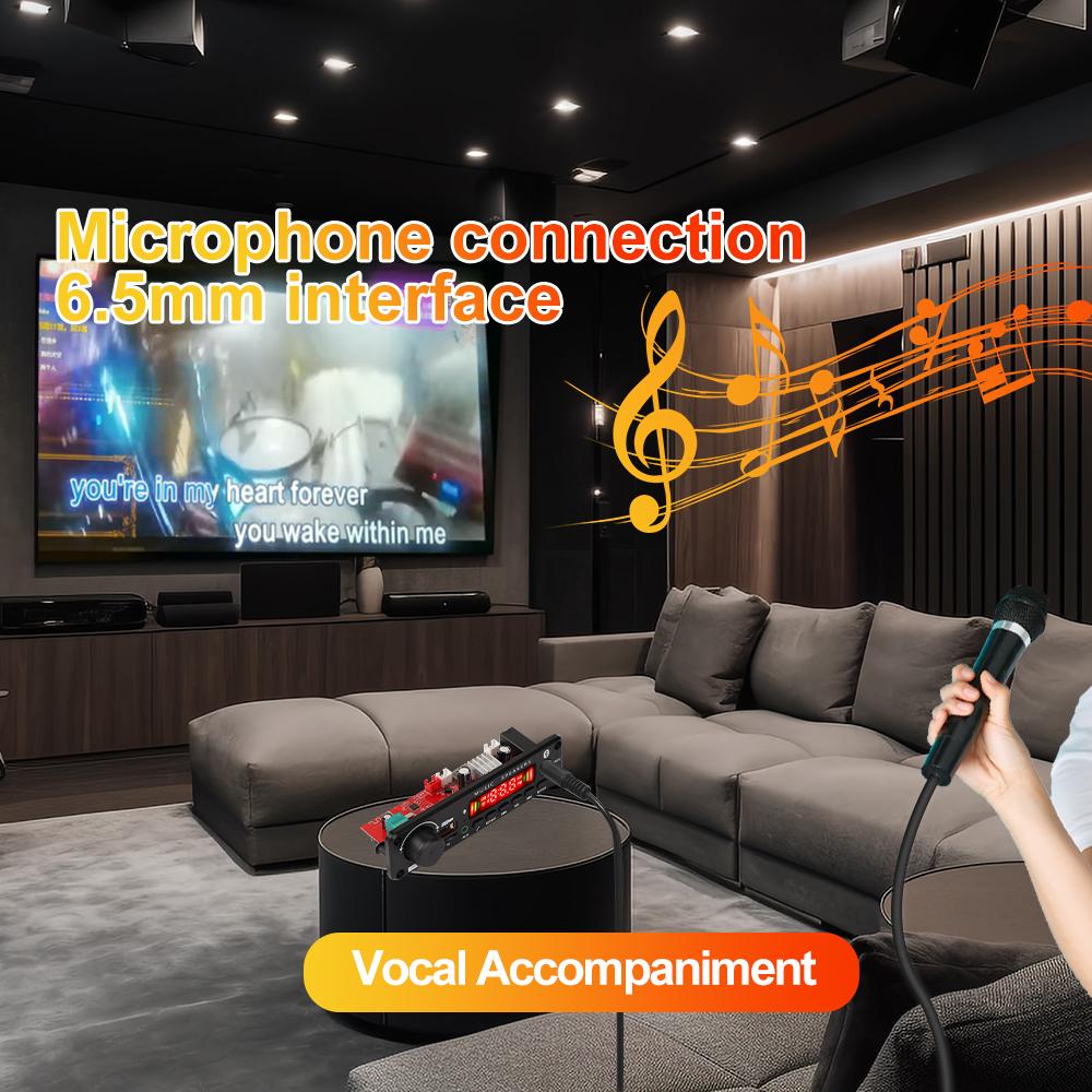 2x75W Amplifier Bluetooth MP3 Decoder Board DIY Wireless Car Audio Music Player 8V-26V Support Record with Remote Control