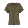 Jaro a léto Nové dámské topy Jednobarevné knoflíky Módní dámské krátké rukávy