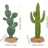ULTNICE Fake Cactus Statues, 2pcs Realistic Artificial Cactus Figurine for Reptile Aquarium, Simulated Succulent Plant for Home Garden and Office,