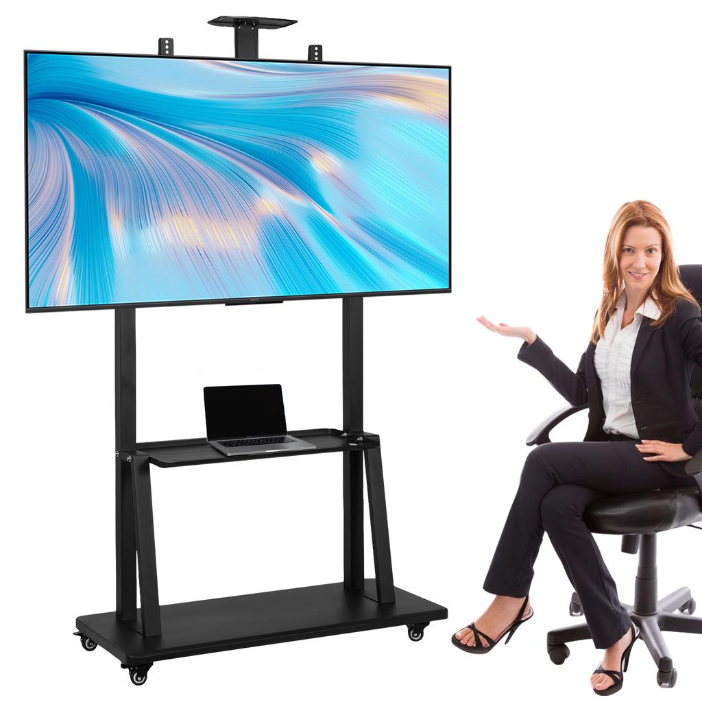 Smart Board Stand Height Adjustable Universal TV Floor-Standing Stand with Wheel TV Mobile Stand for Home Meeting Outdoor