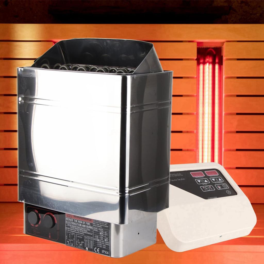 9KW Stainless Steel Sauna Heater Stove High Temperature Protection Switch with CON4 Controller220V