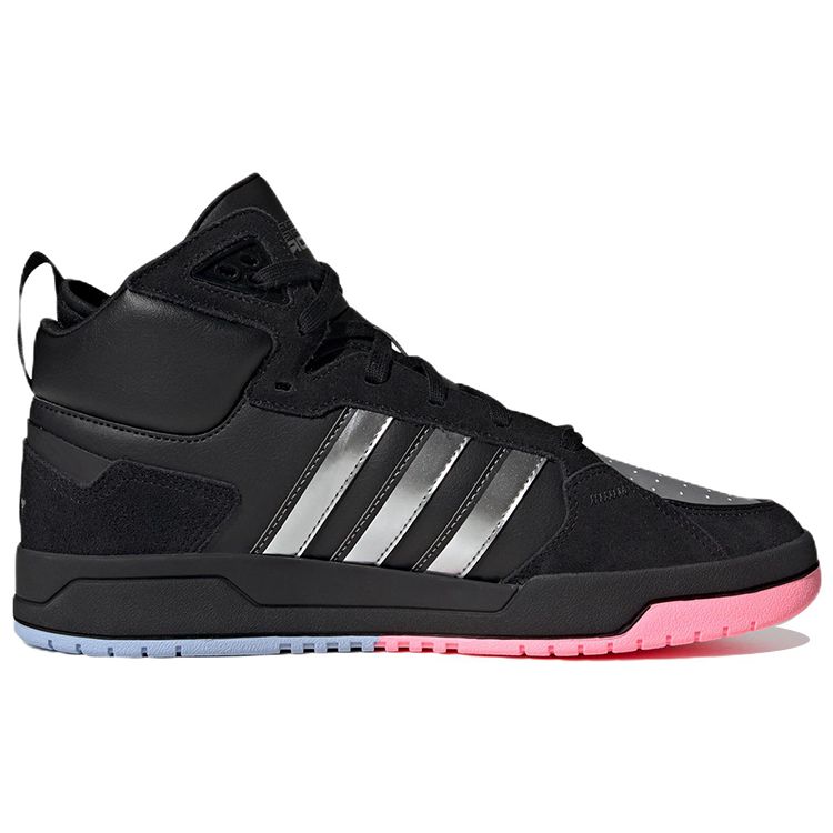 Adidas Neo 100Db Mid Comfortable Trendy Lightweight Durable Non-Slip High-Top Skate Shoes Unisex Skate Shoes Black Silver ID1841