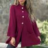 Fashionable Women's Casual Woolen Coat Single Breasted Cardigan Top For Women