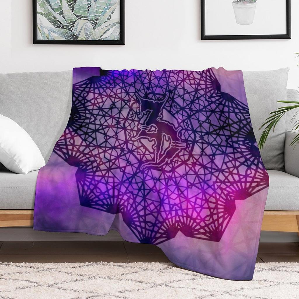 Zeds Dead Mandala Purple Throw Blanket Soft Warm Blanket Gift for Grandparents