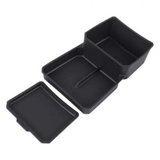 Black TPE Center Console Lower Storage Box Tray For Kia EV3 2024-2025